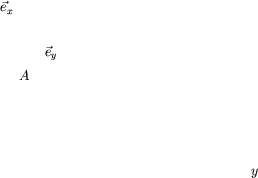 \begin{picture}(0,0)(0,0)
\put(132,187){\makebox(0,0)[b]{$\vec{e}_x$}}
\put(16...
...,135){\makebox(0,0)[l]{$A$}}
\put(337, 53){\makebox(0,0)[l]{$y$}}
\end{picture}
