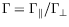 $ \Gamma=\Gamma_\parallel/\Gamma_\perp$